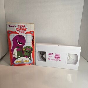 Barney's Good, Clean Fun (VHS, 1998) Barney Purple Singing Dinosaur Kids Rare